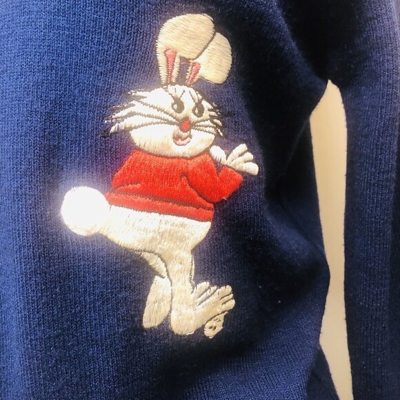 Vintage La Mode Du Golf Royal Blue Cardigan Sweater Button V-Neck Large - Picture 4 of 13